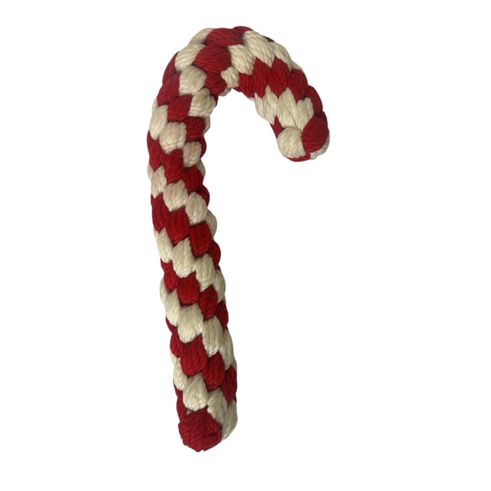 Large 17" Macrame Christmas‎ Red White Candy Cane With Hanger Wall Decor
